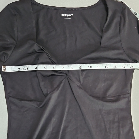 Old Navy Twist-Front Black Long Sleeve Top- MEDIUM - Picture 5 of 6